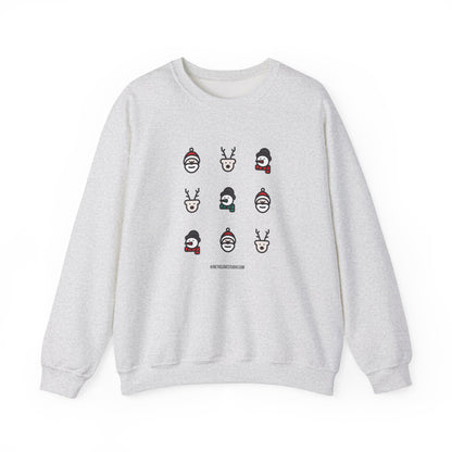 Copy of Christmas Cartoon Sweatshirt White Pink Unisex