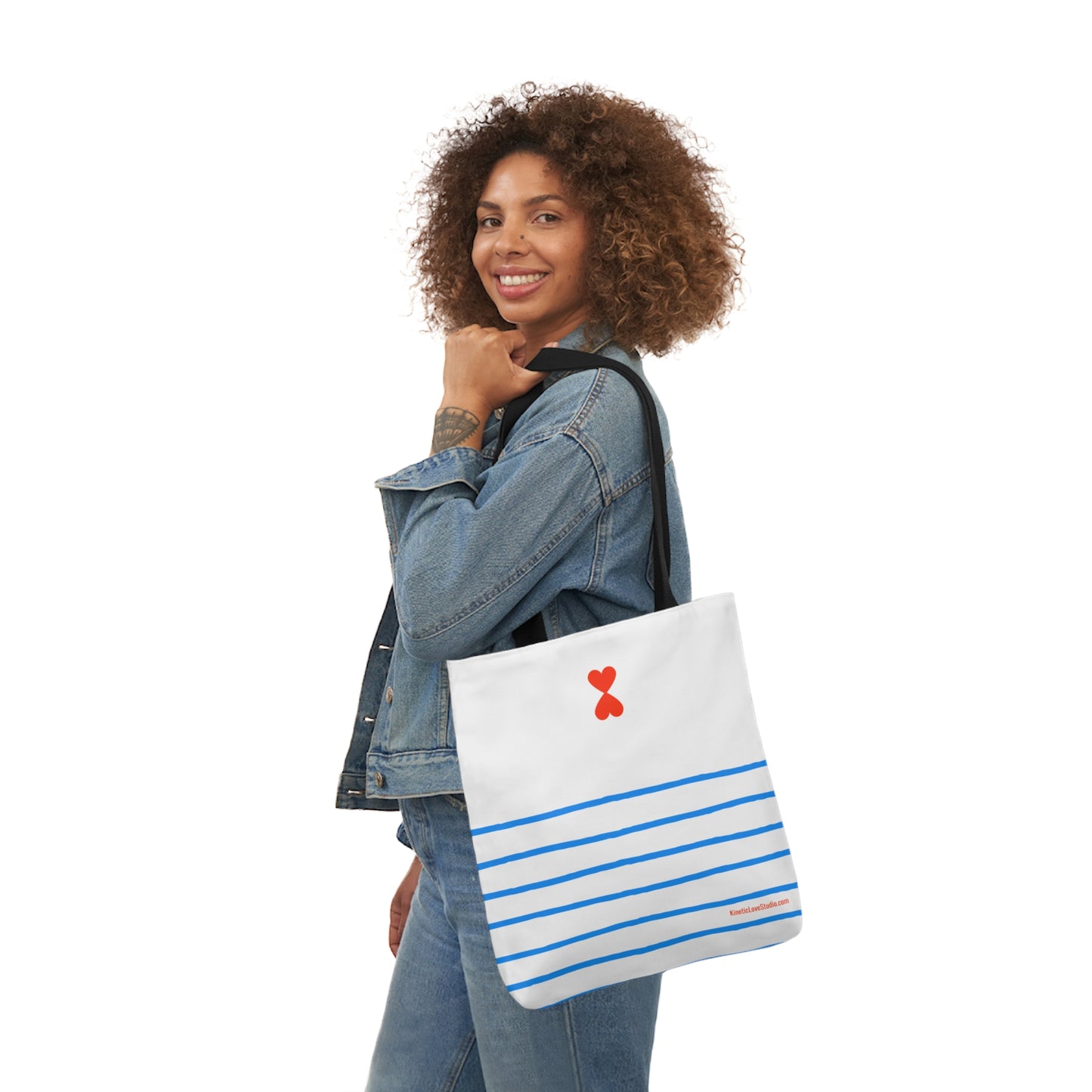 Canvas Tote Bag - French Chic Blue Stripes Stylish Trendy Design