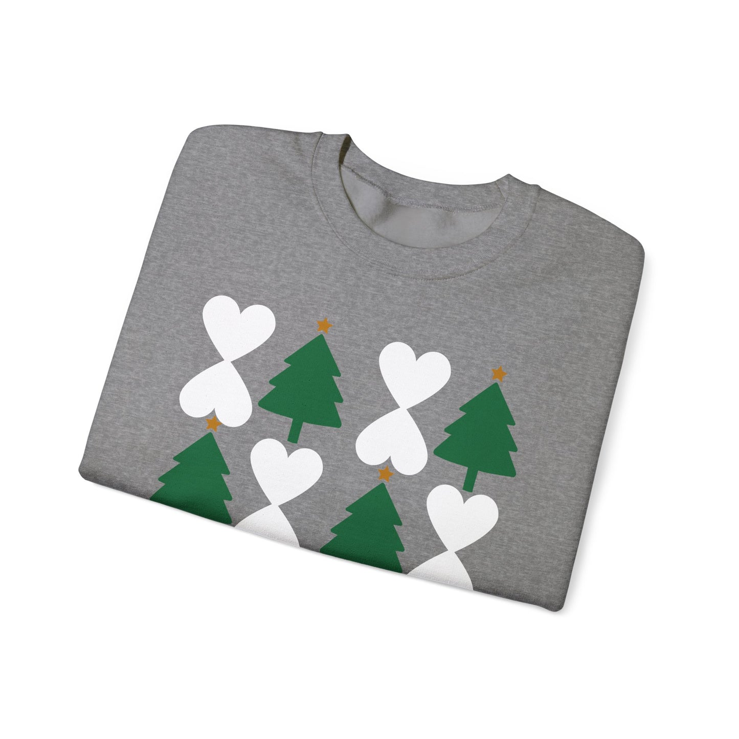 Christmas Trees & Hearts Modern Sweatshirt - Holiday Edition Unisex