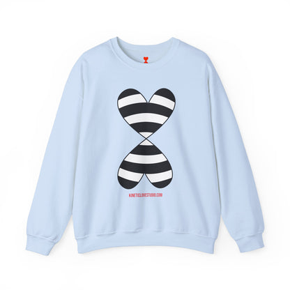 Black & White Striped Double Hearts Music Notes Sweatshirt FW24