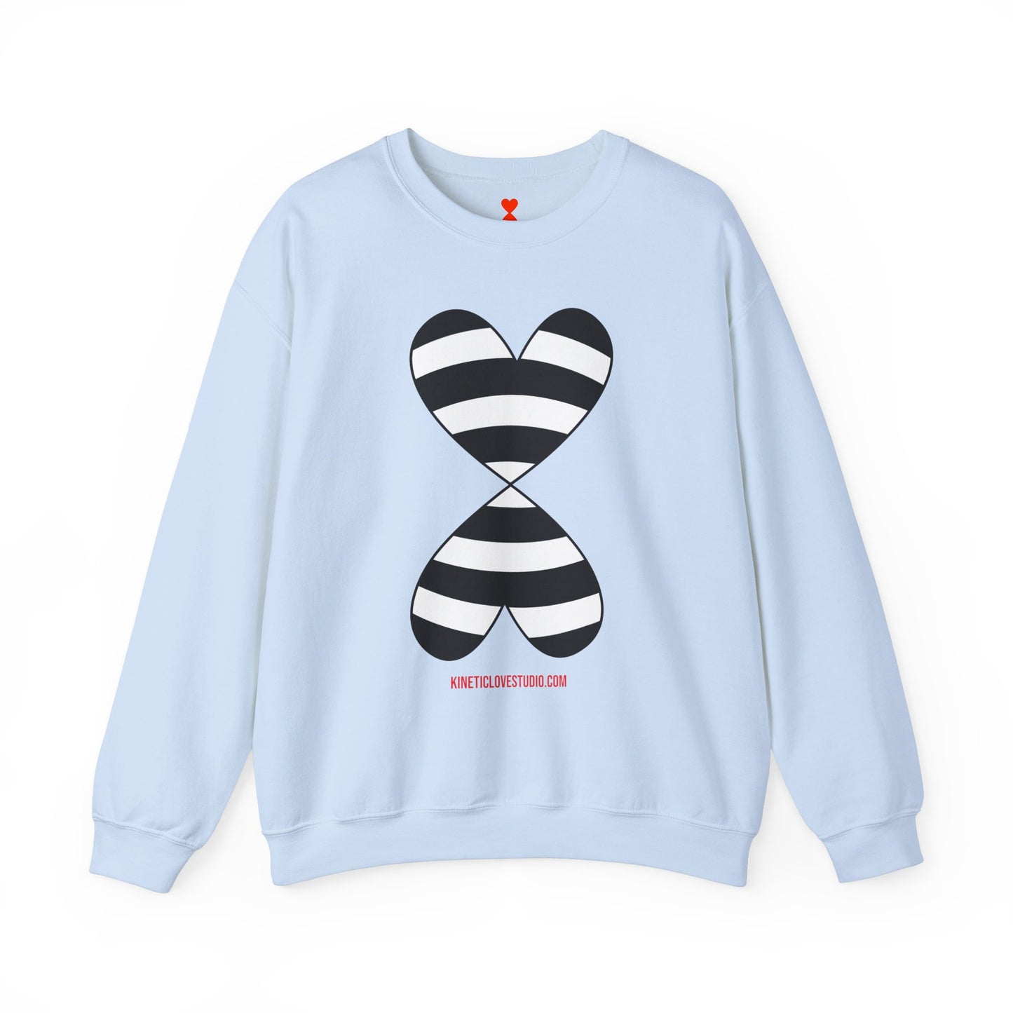 Black & White Striped Modern Double Hearts Red Sweatshirt F24