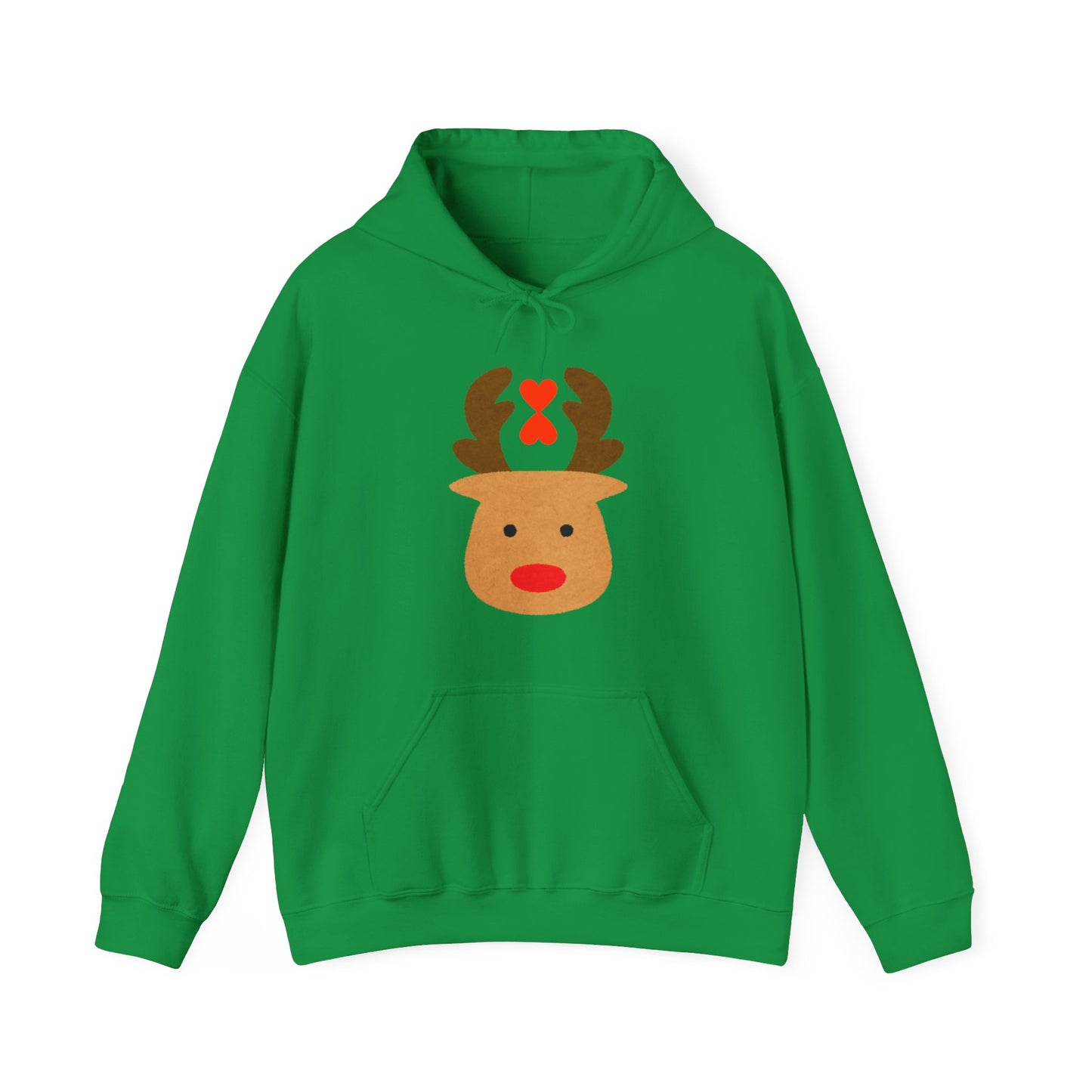 Christmas Reindeer Hoodie red heart