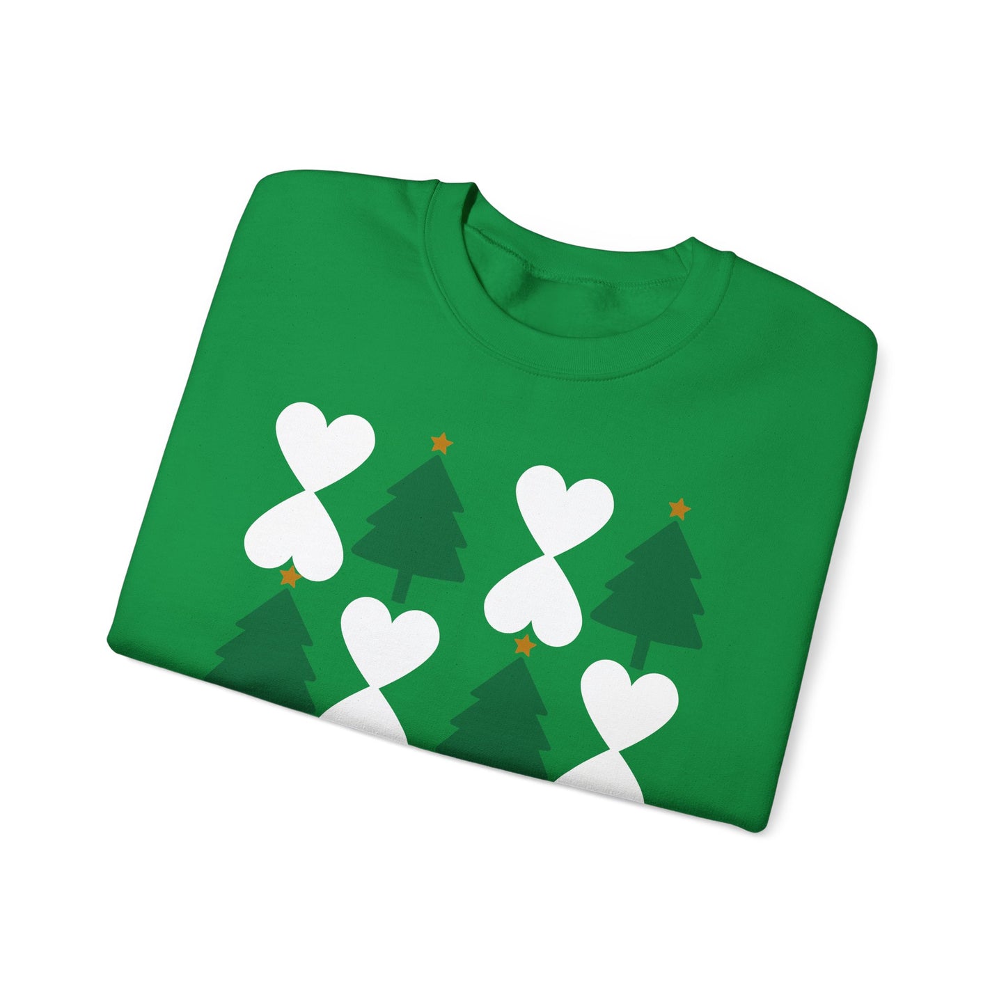 Christmas Trees & Hearts Modern Sweatshirt - Holiday Edition Unisex