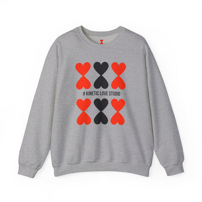 Black and Red Hearts Pink Sweatshirt - Signature Collection by Kinetic Love Studio