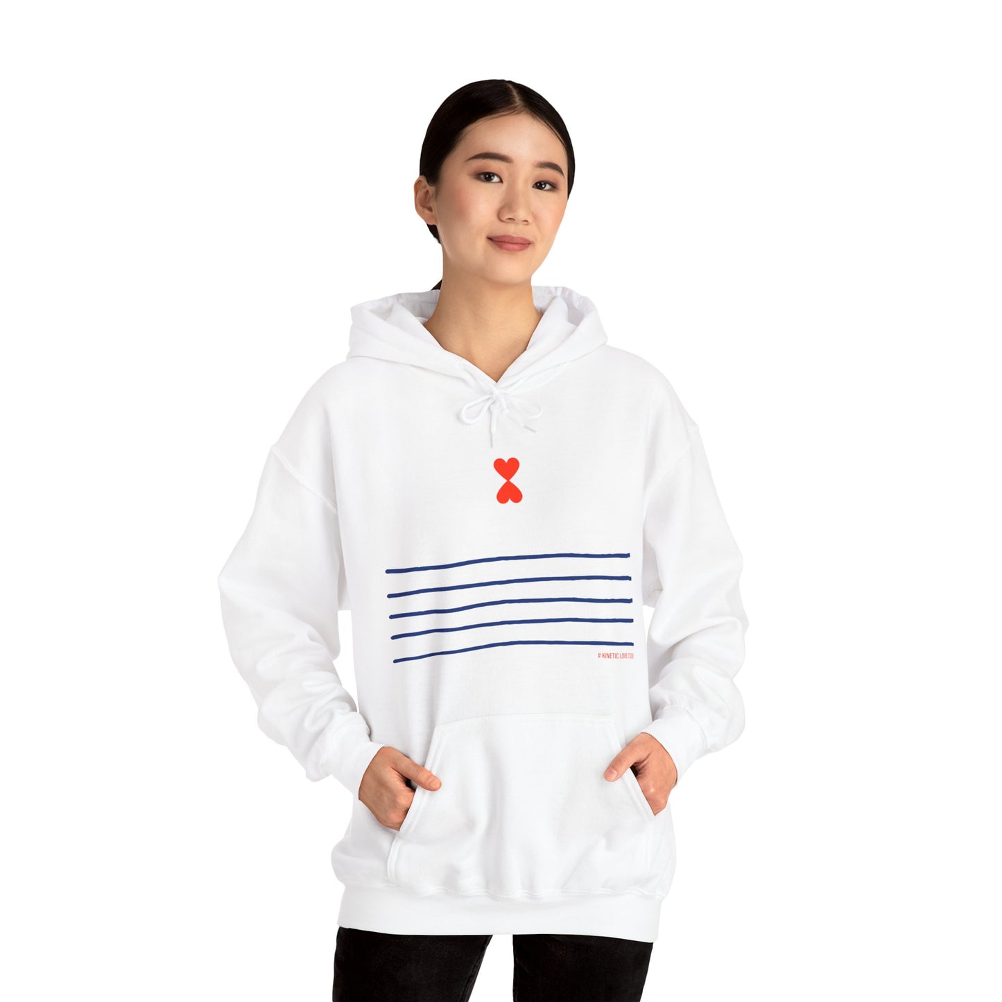 Paris Street Style Hoodie - Stripes & Double Heart Design