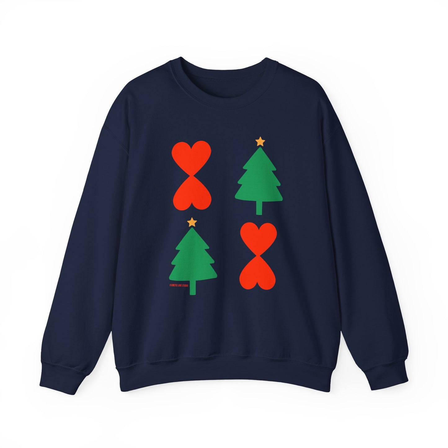 Christmas Trees & Heart Modern Sweatshirt Green Unisex