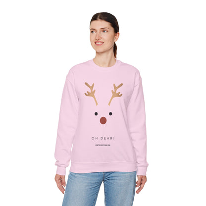 Reindeer Oh Dear Modern Sweatshirt White