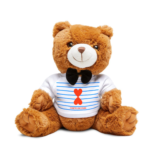 French Chic Paris Style Blue Stripes & Heart Teddy Bear with T-Shirt - Gifts for Loved Ones