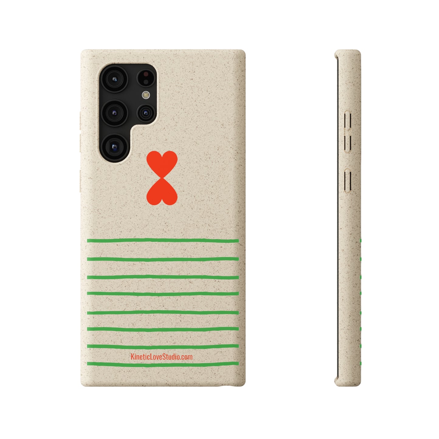 Eco-Friendly Phone Case - French Chic Green Stripes Biodegradable