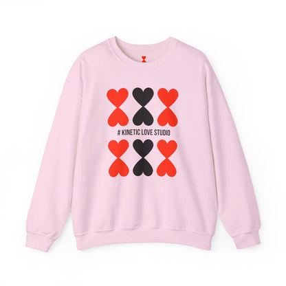 Black and Red Hearts Pink Sweatshirt - Signature Collection by Kinetic Love Studio