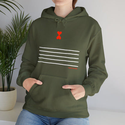 Paris Street Style Hoodie - Stripes & Double Heart Design