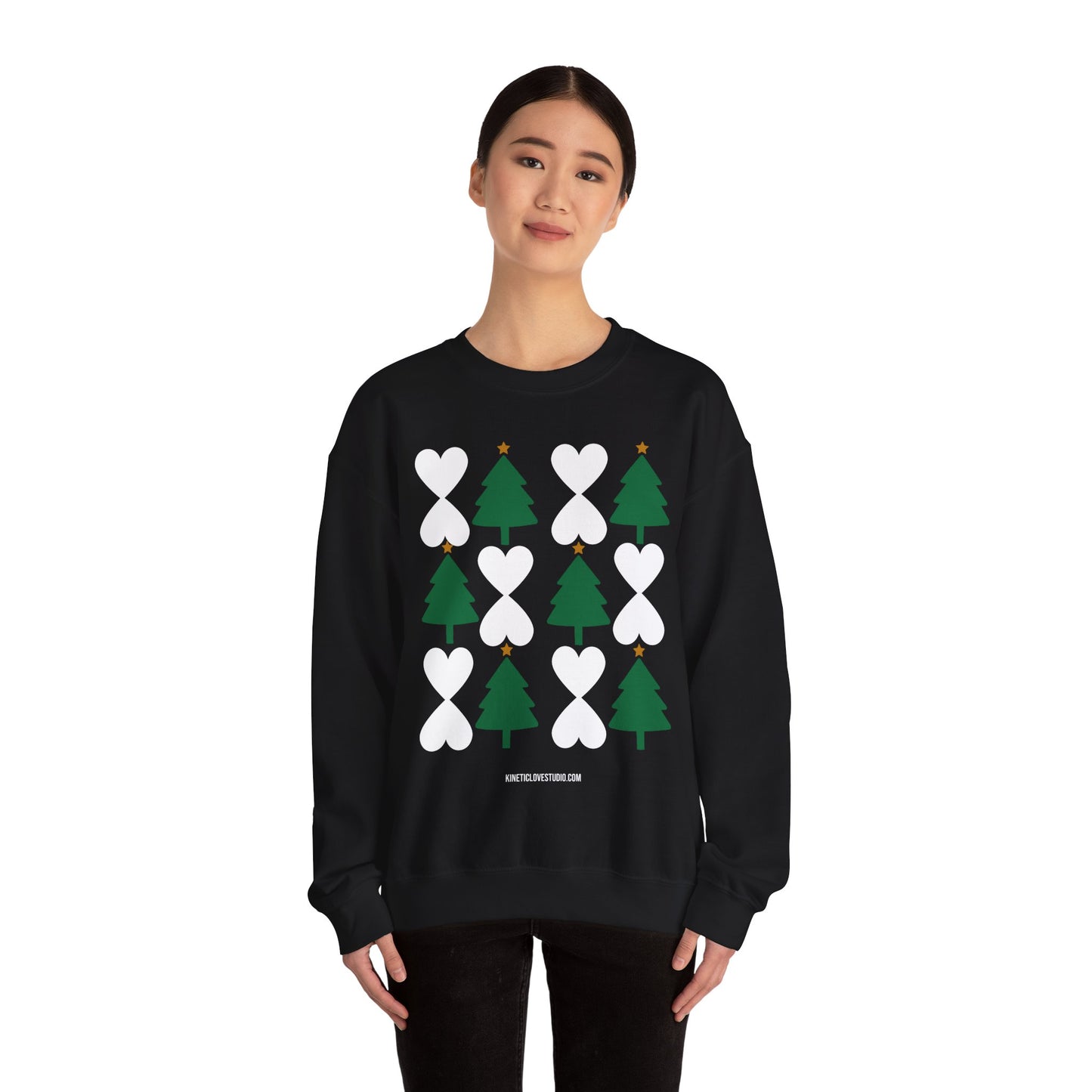 Christmas Trees & Hearts Modern Sweatshirt - Holiday Edition Unisex