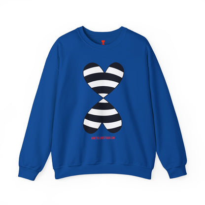 Black & White Striped Double Hearts Music Notes Sweatshirt FW24