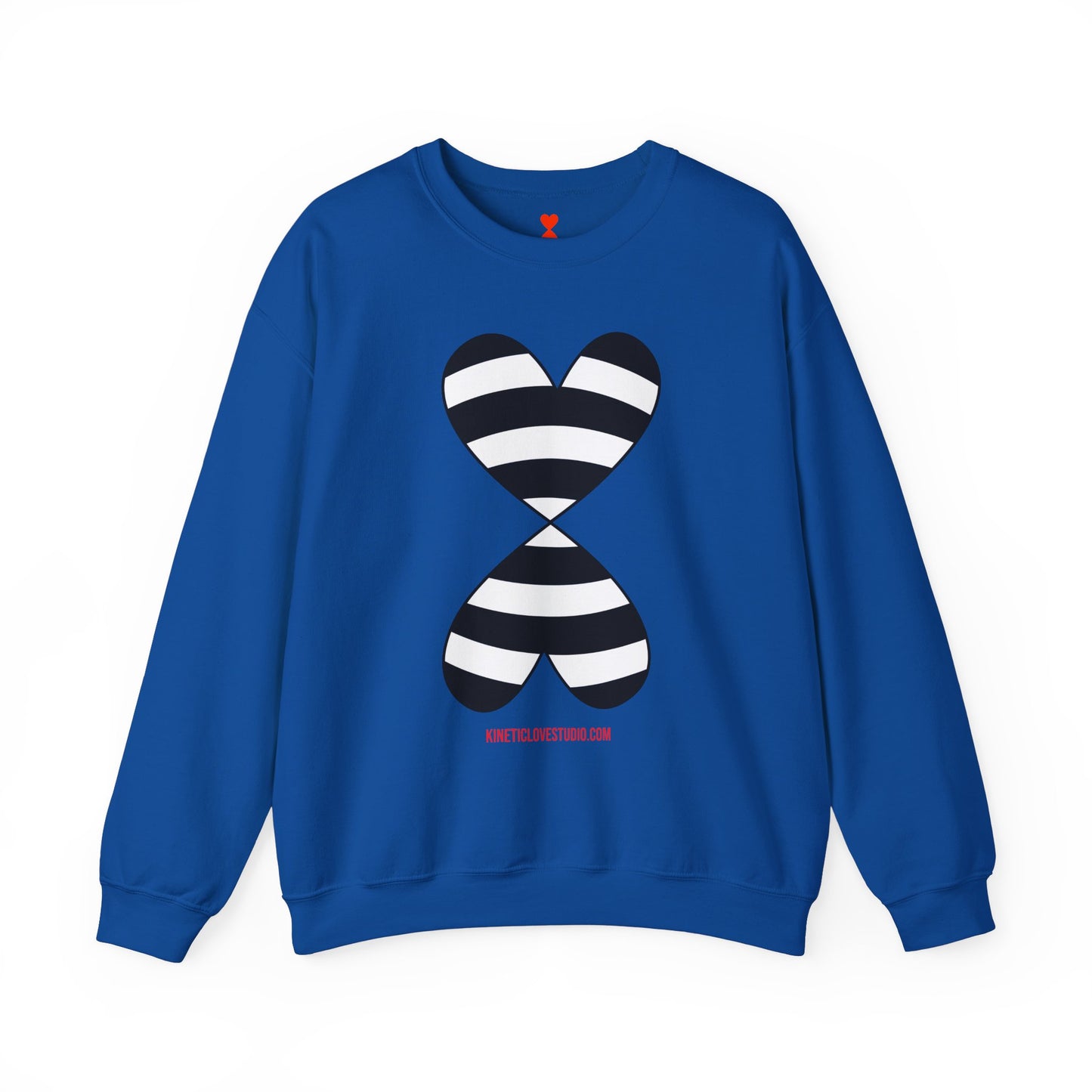 Black & White Striped Modern Double Hearts Red Sweatshirt F24