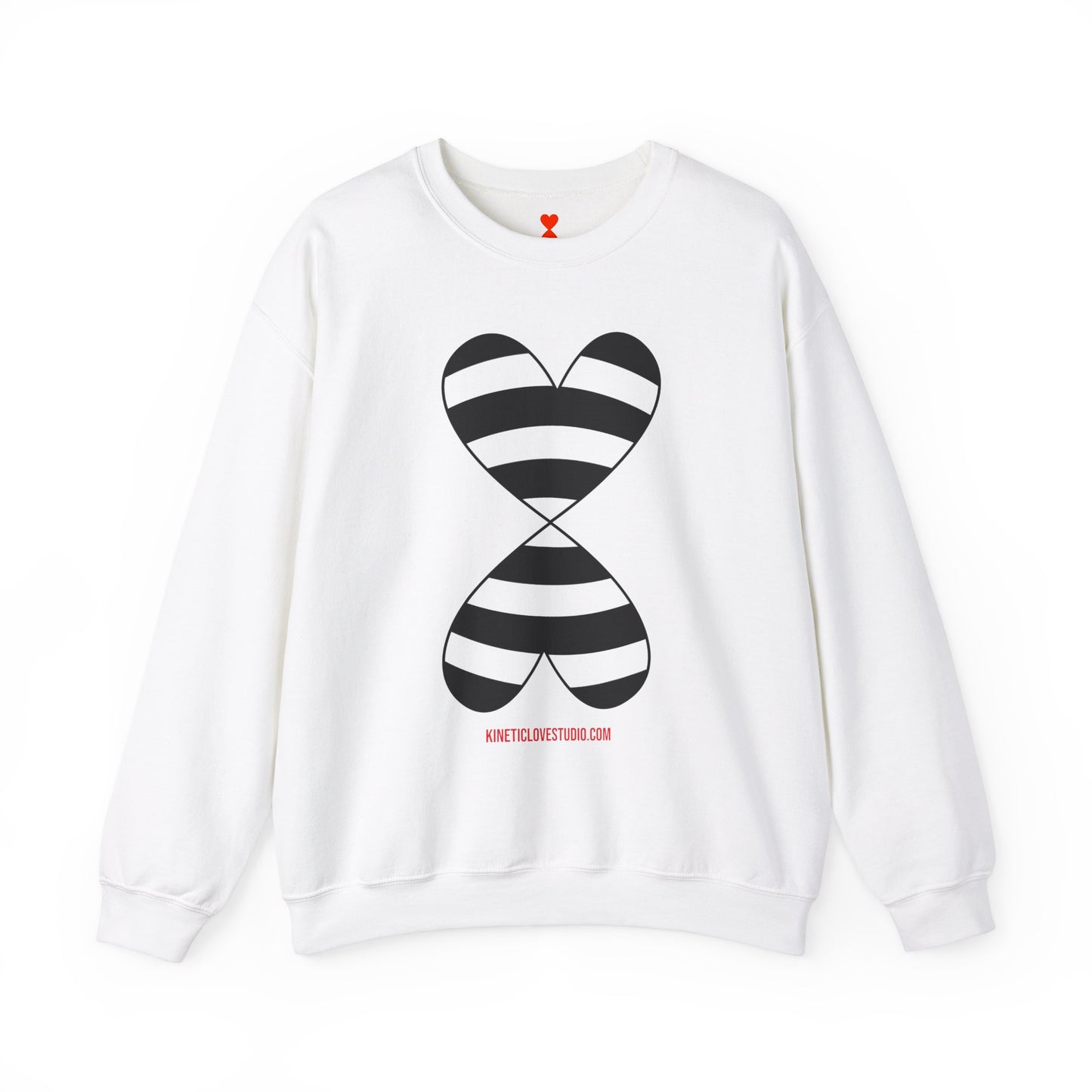 Black & White Striped Modern Double Hearts Red Sweatshirt F24