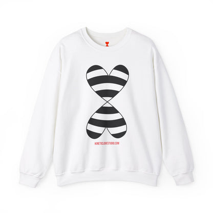 Black & White Striped Modern Double Hearts Red Sweatshirt F24