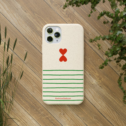 Eco-Friendly Phone Case - French Chic Green Stripes Biodegradable