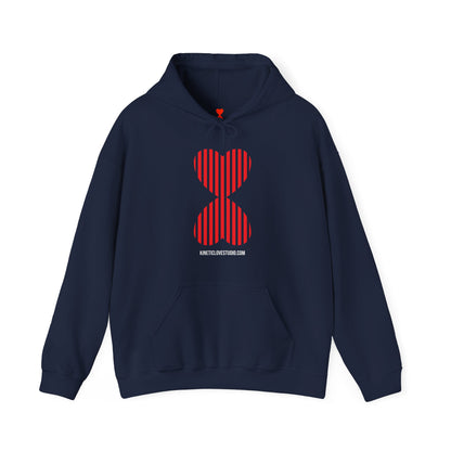 Paris Style Striped Heart Modern Design Khaki Hooded Sweatshirt Hoodie - Modern Red Heart Design