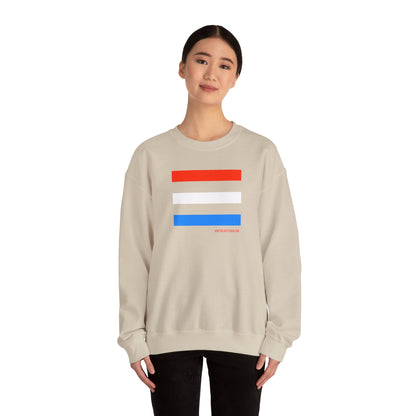 French Chic Tri-Color Stripes Stylish Unisex Sweatshirt - Blue Stripes Red Heart Contemporary Design