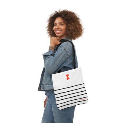 Canvas Tote Bag White & Black - French Chic Stripes Stylish Trendy Design