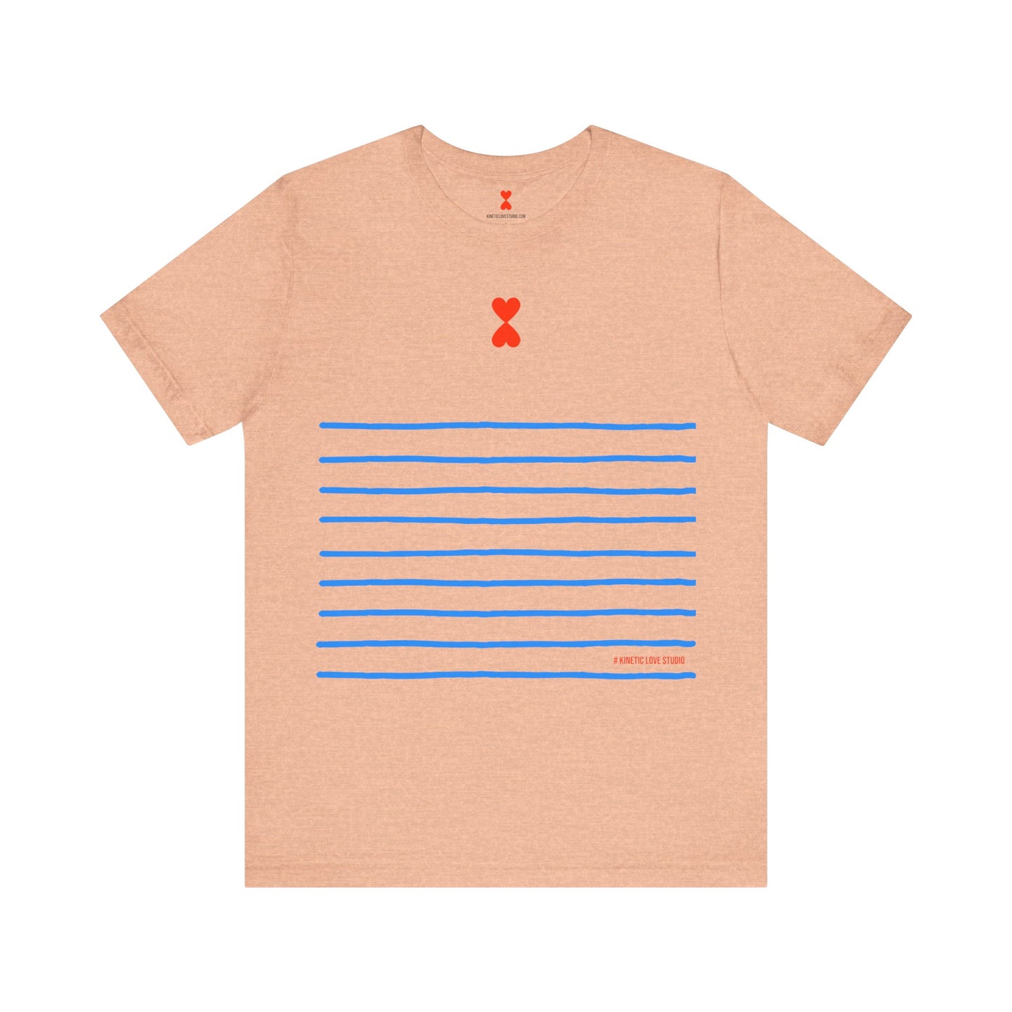 Signature Stripes & Double Heart T-Shirt Trench Chic Unisex Tee Express Delivery available