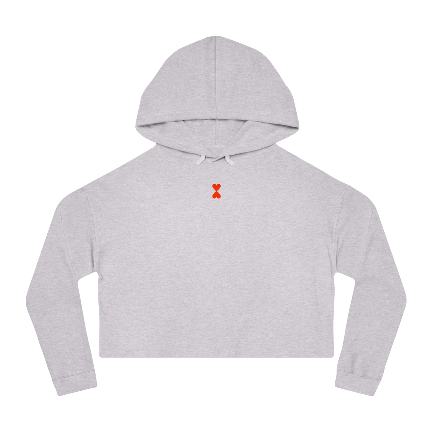 Cute Simple Double Hearts Women’s Cropped Hooded Sweatshirt | Basic Collection Kinetic Love Studio