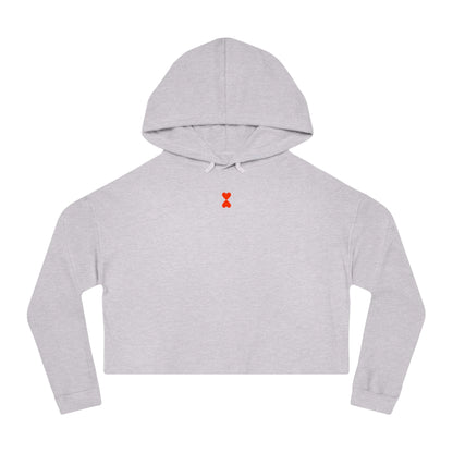 Cute Simple Double Hearts Women’s Cropped Hooded Sweatshirt | Basic Collection Kinetic Love Studio