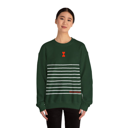 Green White Stripe Unisex Sweatshirt - Signature Collection by Kinetic Love Studio