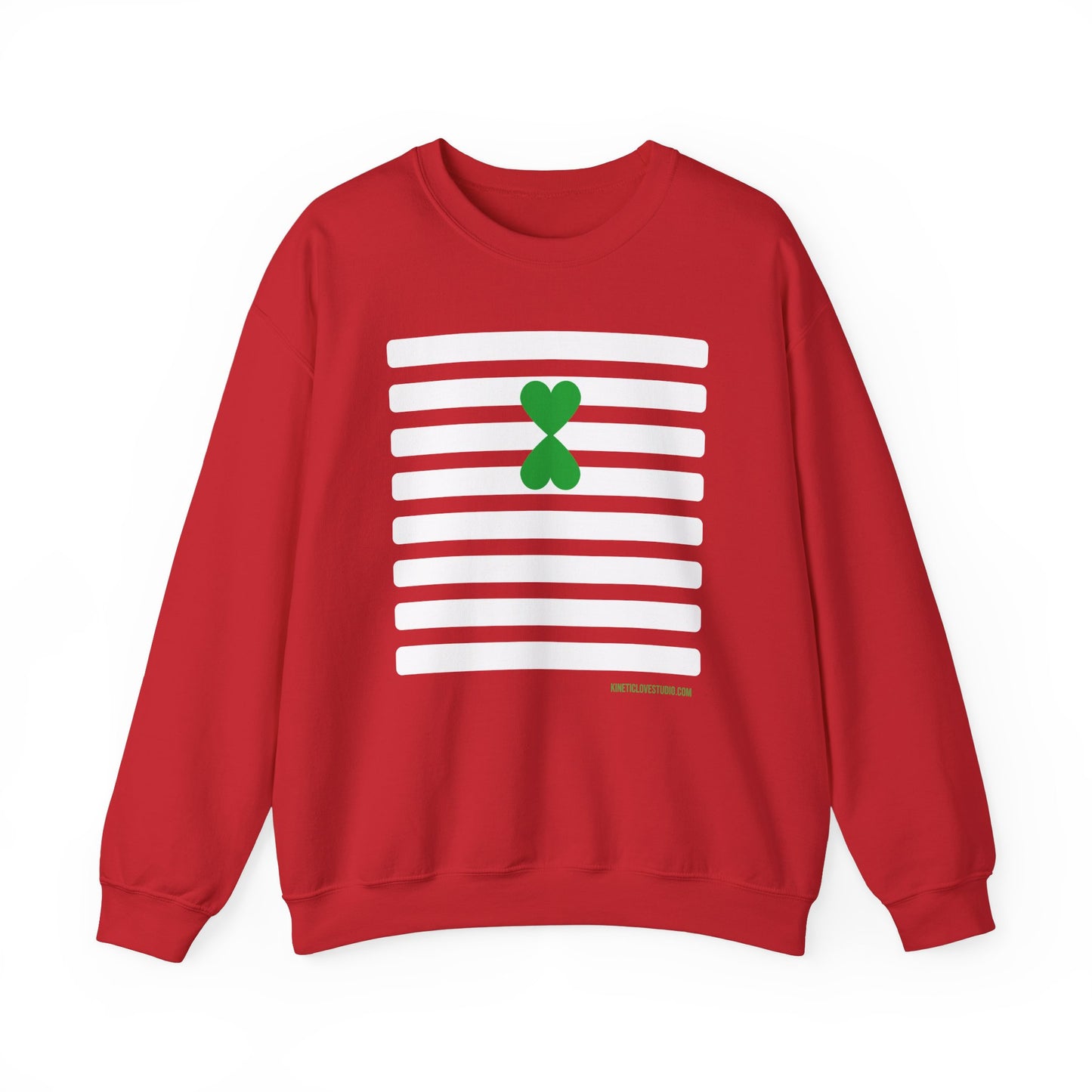 Stripes Sweatshirt - Paris Street Style Double Heart Green