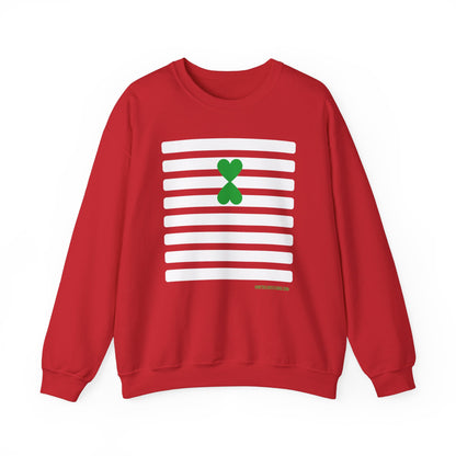 Stripes Sweatshirt - Paris Street Style Double Heart Green