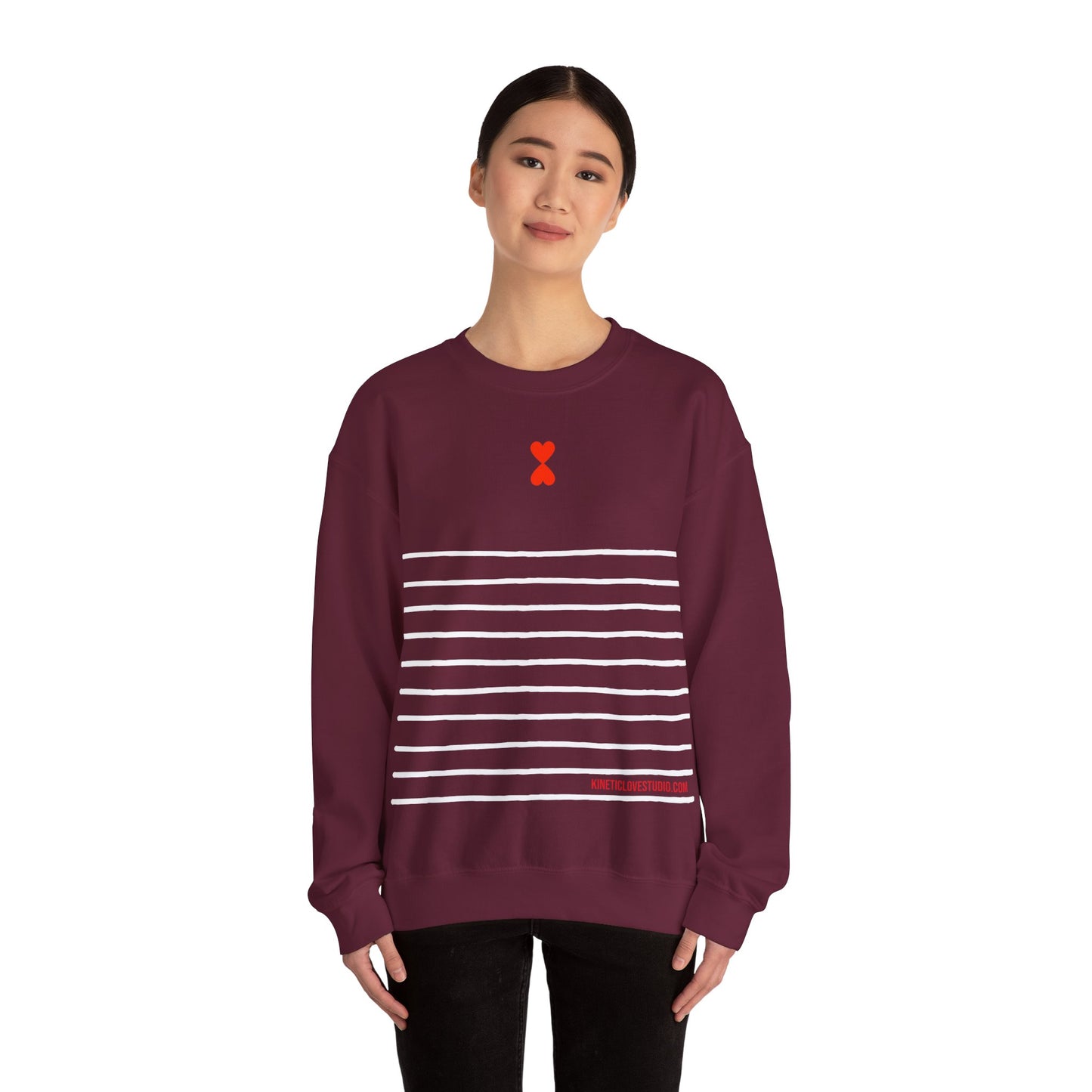 Red & White Strip Unisex Sweatshirt - Signature Collection by Kinetic Love Studio