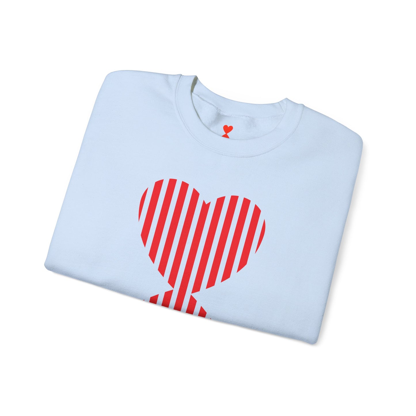 Paris Chic Red Striped Double Hearts Modern Design Khaki Green Unisex Sweatshirt - Signature Collection by Kinetic Love Studio