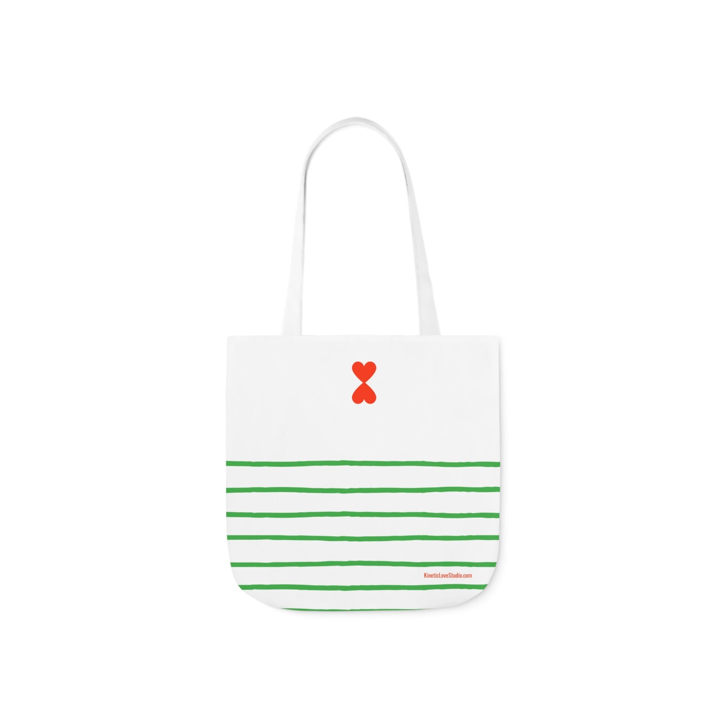 Canvas Tote Bag White Green Stripes - French Chic Stylish Trendy Design