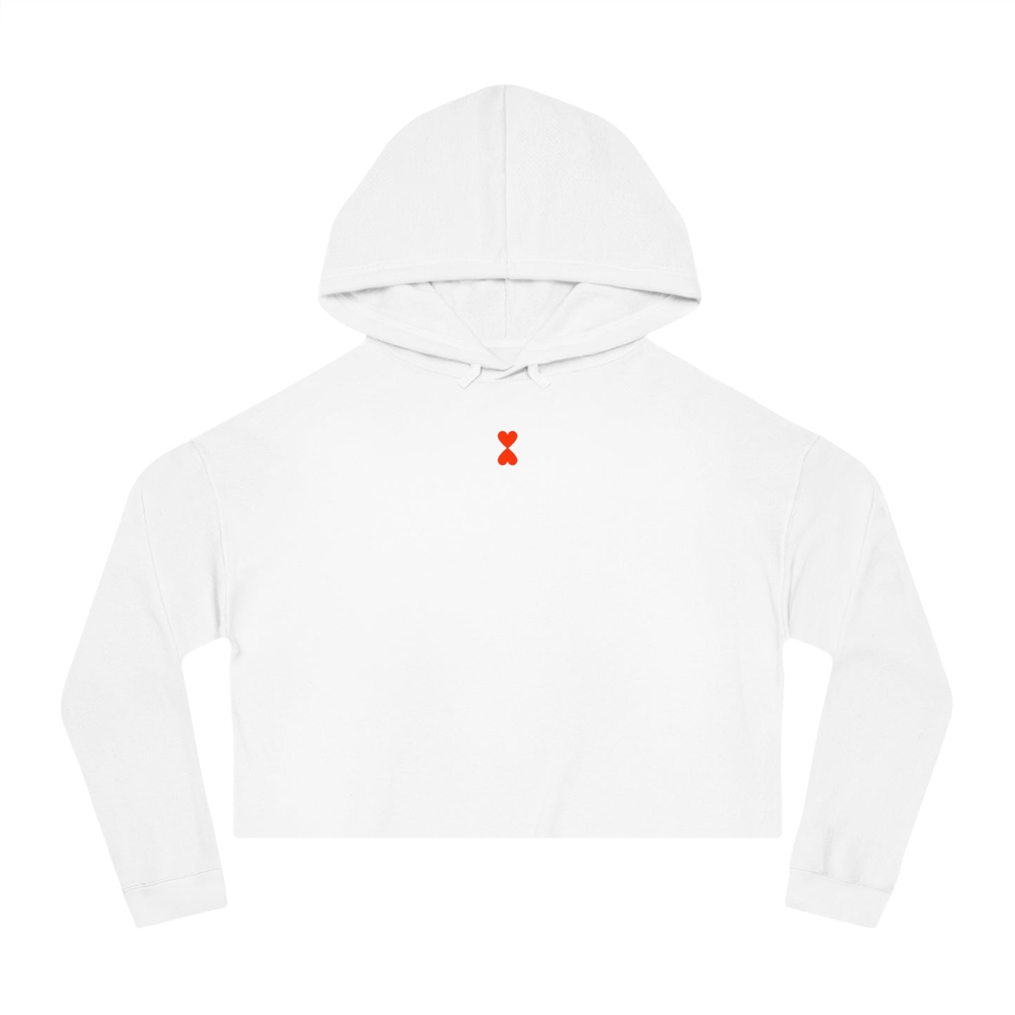 Cute Simple Double Hearts Women’s Cropped Hooded Sweatshirt | Basic Collection Kinetic Love Studio