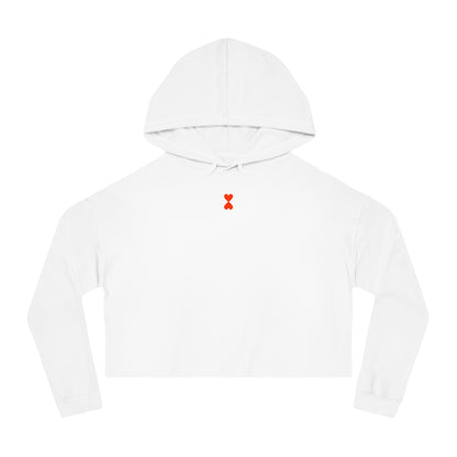 Cute Simple Double Hearts Women’s Cropped Hooded Sweatshirt | Basic Collection Kinetic Love Studio