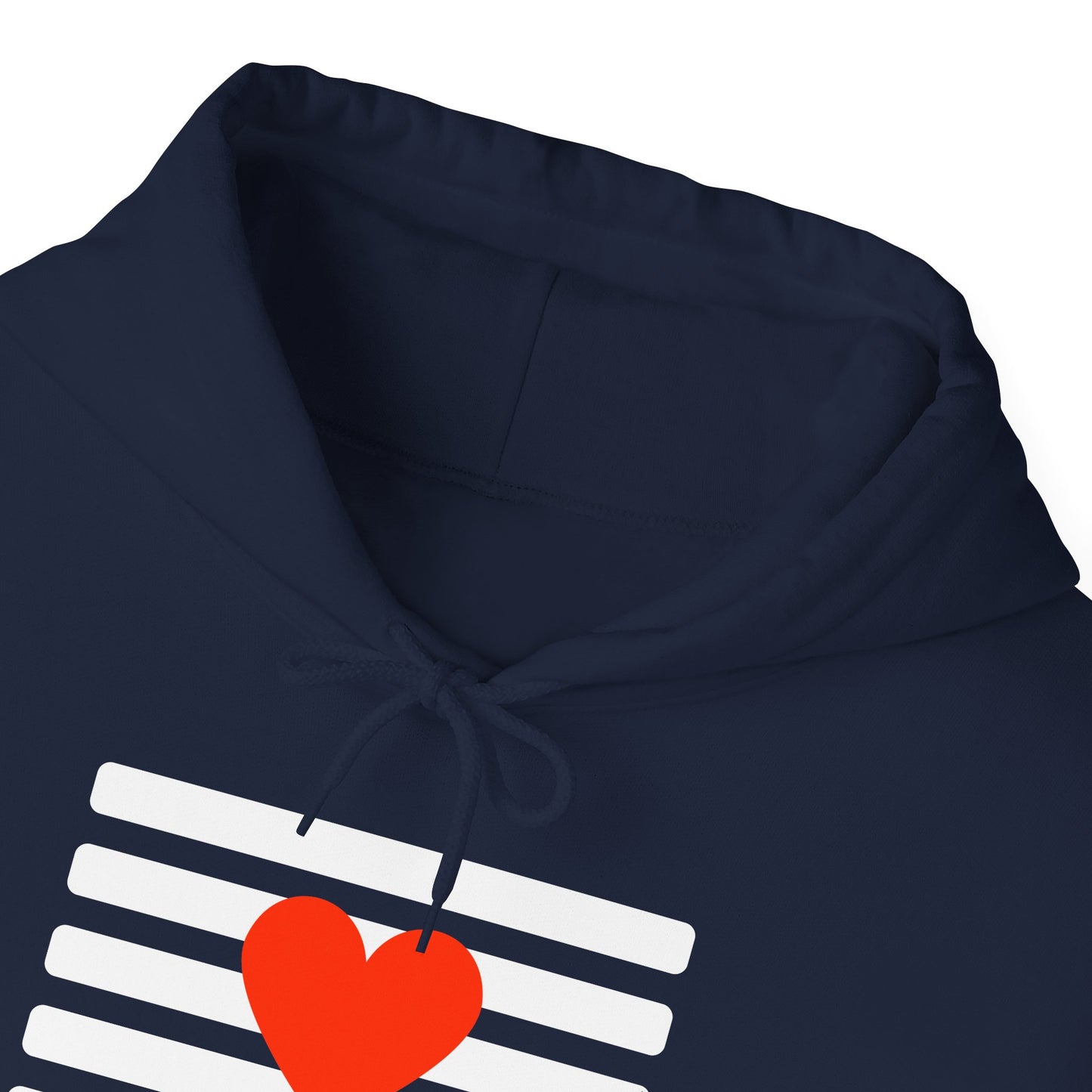 Paris Street Style Couple Hoodie - Stripes & Double Heart Design