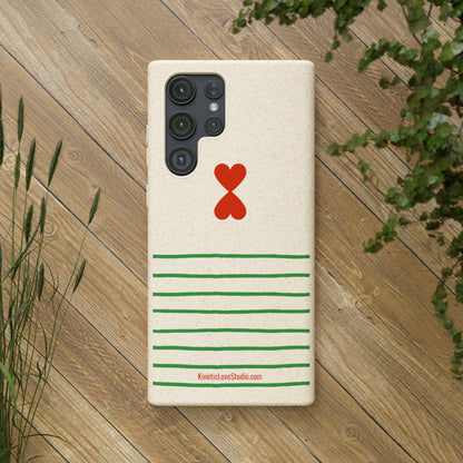 Eco-Friendly Phone Case - French Chic Green Stripes Biodegradable