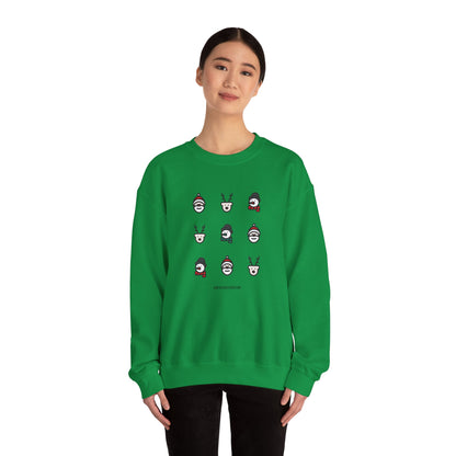 Christmas Cartoon Sweatshirt White Pink Unisex