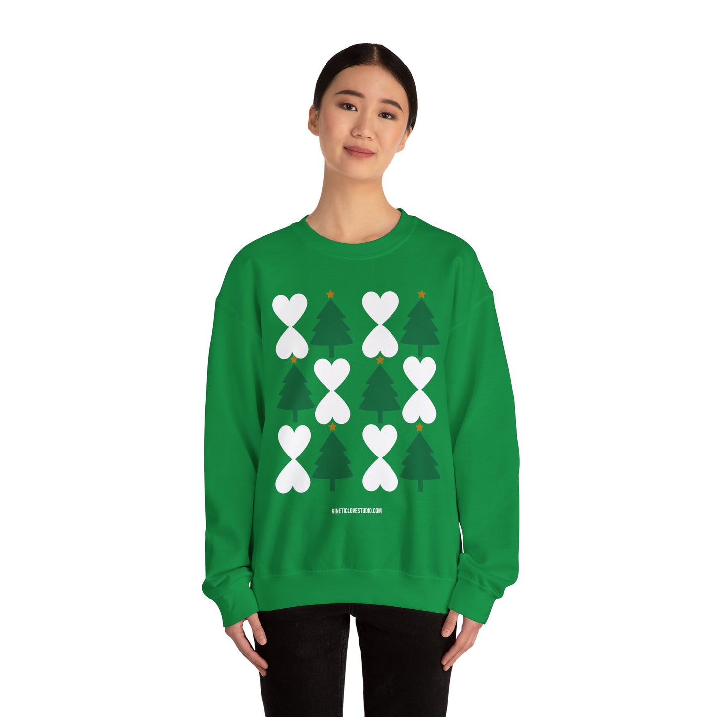 Christmas Trees & Hearts Modern Sweatshirt - Holiday Edition Unisex