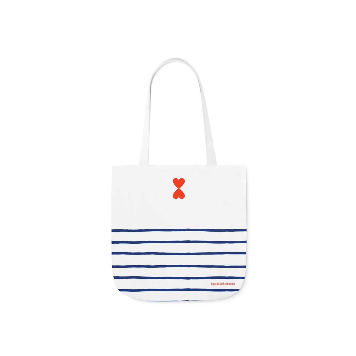 Canvas Tote Bag White Navy Stripes - French Chic Stylish Trendy Design