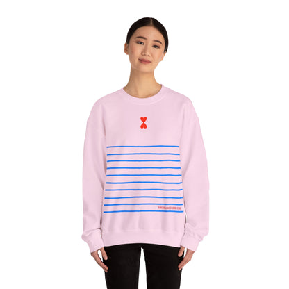 French Chic White and Blue Stripes Unisex Sweatshirt - Signature Collection by Kinetic Love Studio