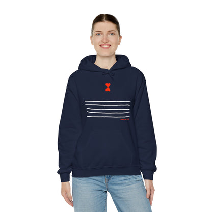 Paris Street Style Hoodie - Stripes & Double Heart Design