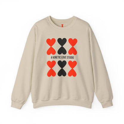 Black and Red Hearts Pink Sweatshirt - Signature Collection by Kinetic Love Studio