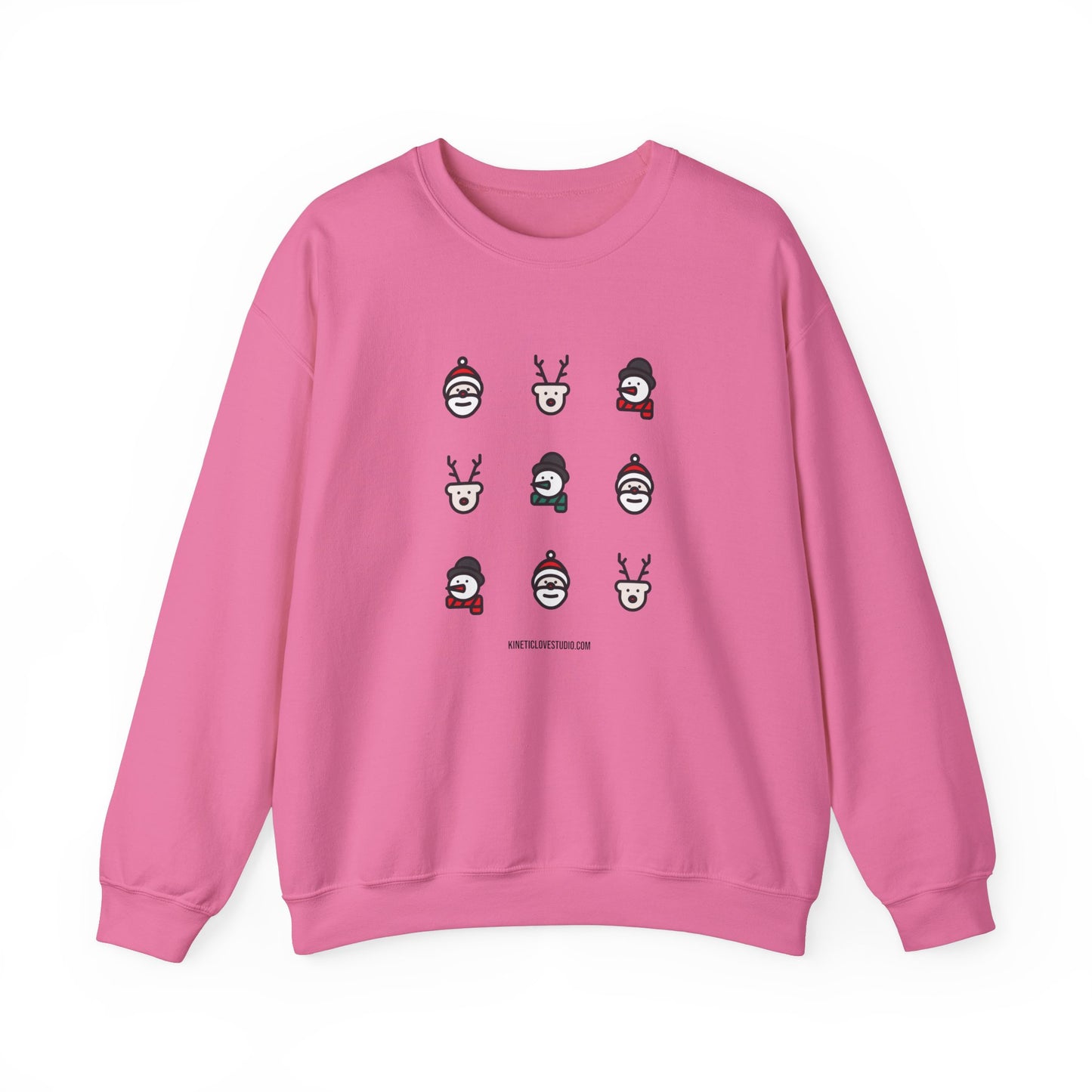 Christmas Cartoon Sweatshirt White Pink Unisex