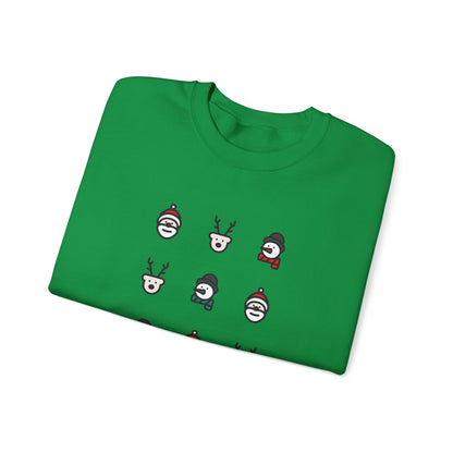 Christmas Cartoon Sweatshirt Red Green Unisex