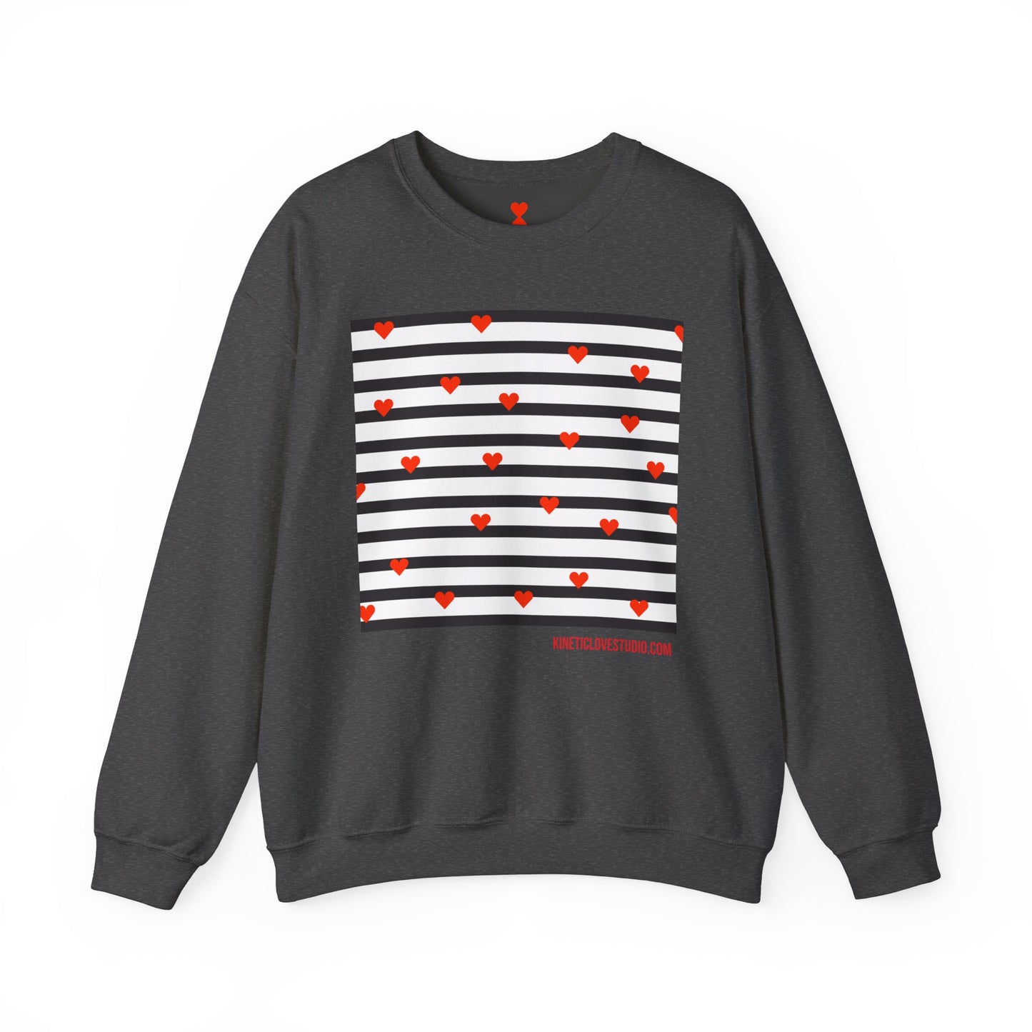 Black & White Stripes Tiny Hearts Contemporary Design Unisex Sweatshirt