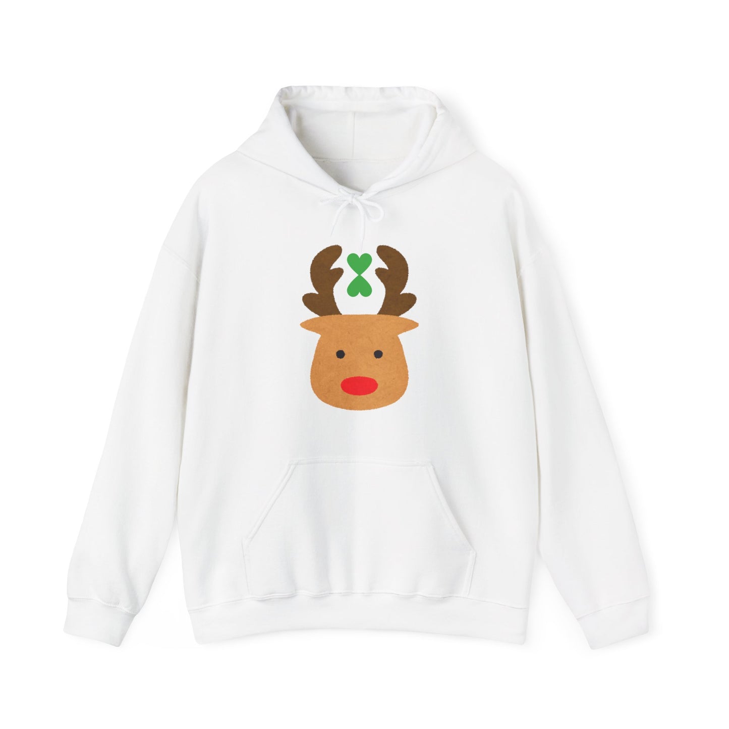 Christmas Reindeer Hoodie green heart