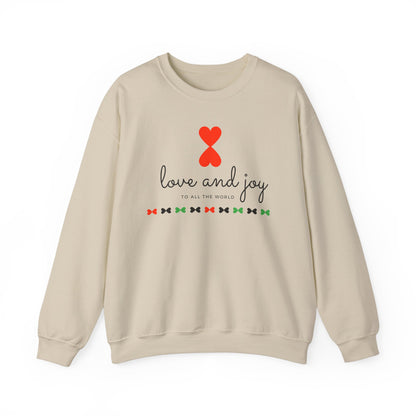 Christmas Love & Joy Modern Design Sweatshirt White Pink Blue - Holiday Edition Unisex