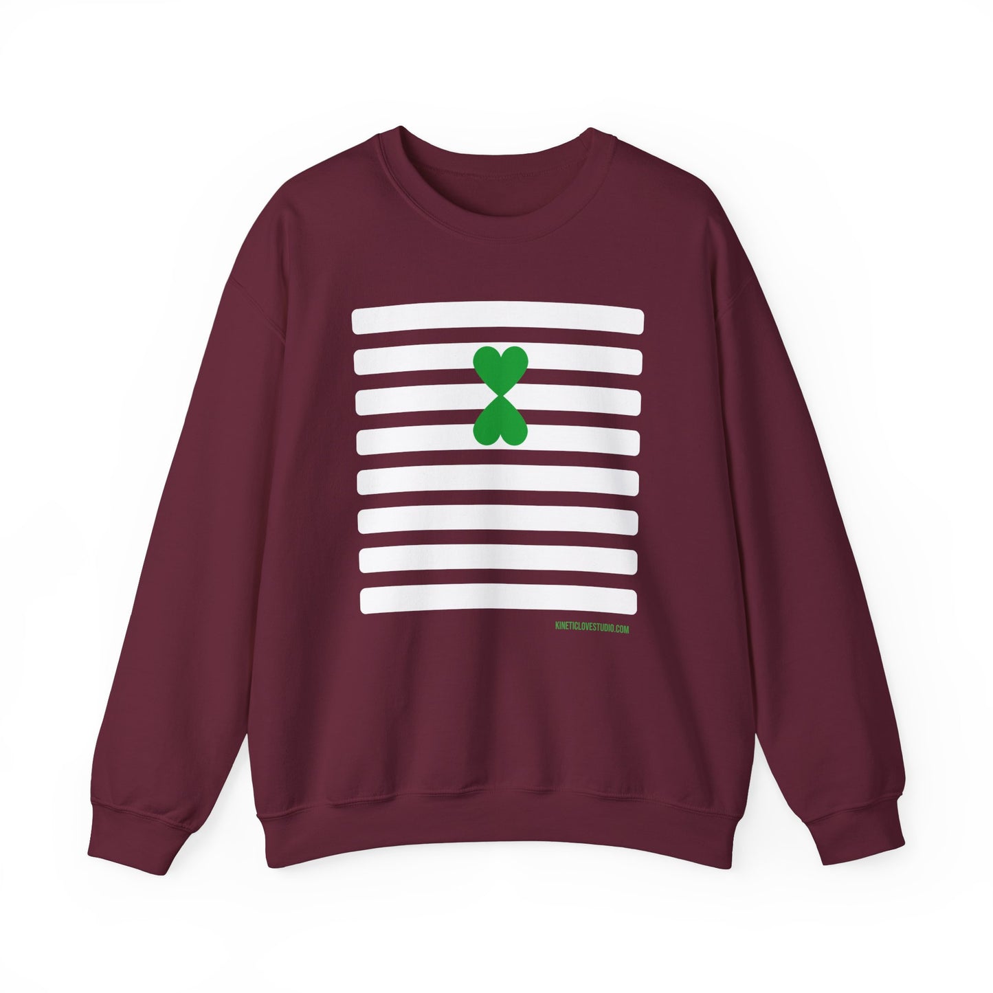 Stripes Sweatshirt - Paris Street Style Double Heart Green