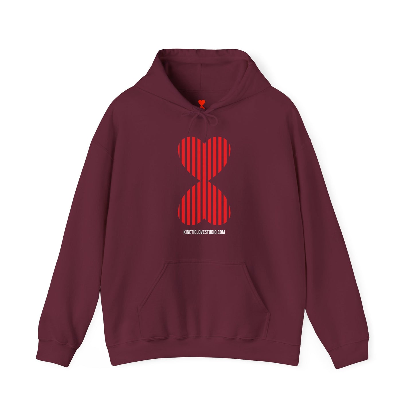 Paris Style Striped Heart Modern Design Khaki Hooded Sweatshirt Hoodie - Modern Red Heart Design